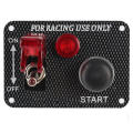 12V Racing Car Ignition Switch Panel Engine Start Push Button Red LED Toggle